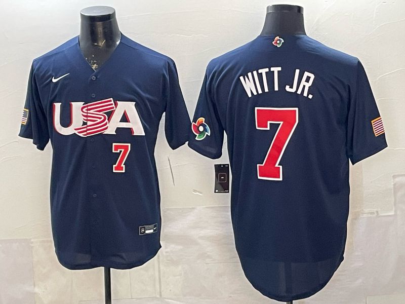 Men 2026 World Cub USA #7 Witt jr blue Nike MLB Jersey style 02->more jerseys->MLB Jersey